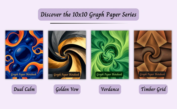 Discover the 10x10 Graph Paper Series: Dual Calm, Golden Vow, Verdance and Timber Grid
