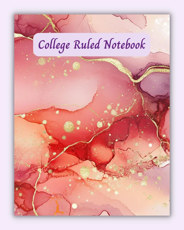 Front cover of the Golden Marble notebook with flowing golden veins on a warm marble background