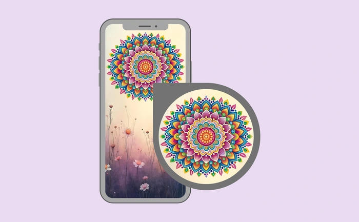 Close-up of colorful mandala design