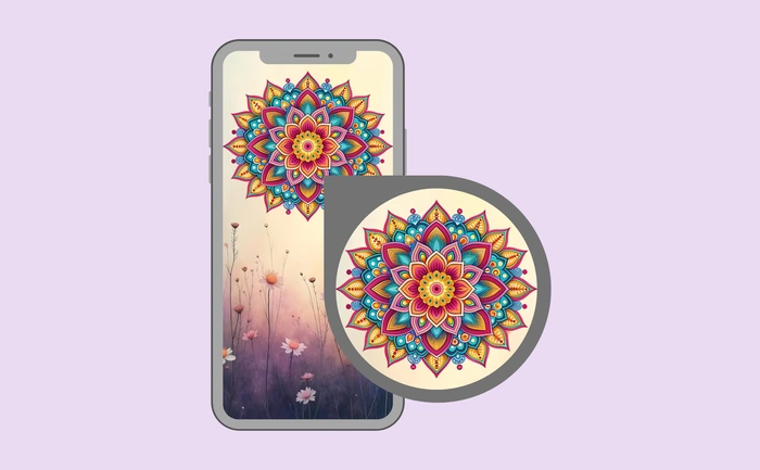 Close-up of colorful mandala design