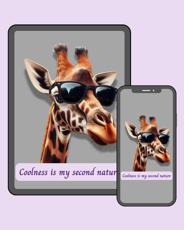 Cool giraffe wearing dark sunglasses