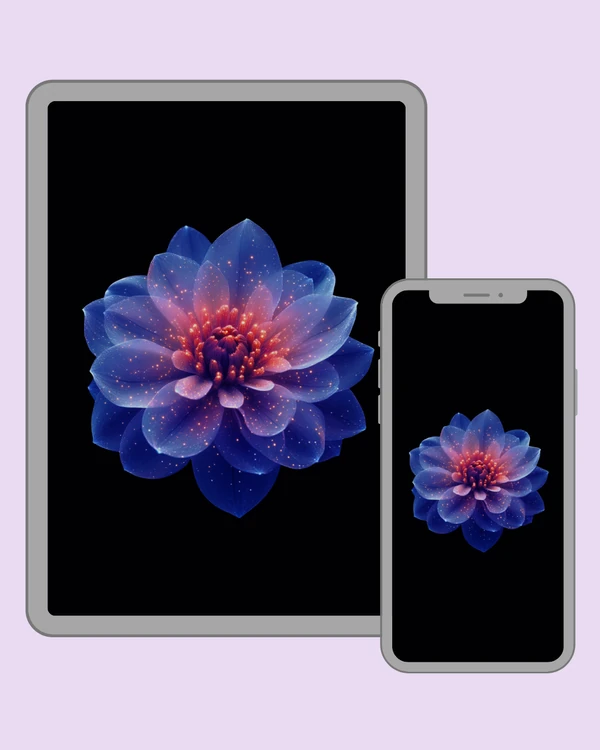 Deep blue flower with a warm glowing centre