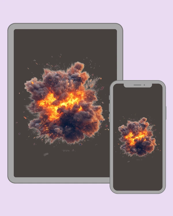 Intense orange fireball erupting inside billowing dark smoke