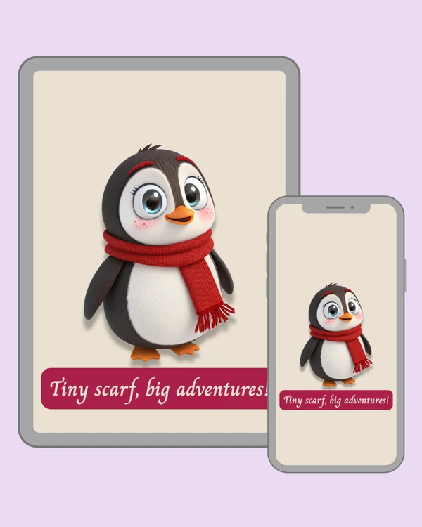 Wrapped up warm and ready to explore – because even the smallest penguin can have the biggest adventures.