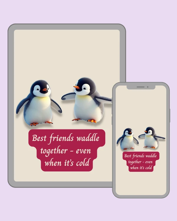 Two little friends, one shared adventure – because every chilly journey feels warmer together.